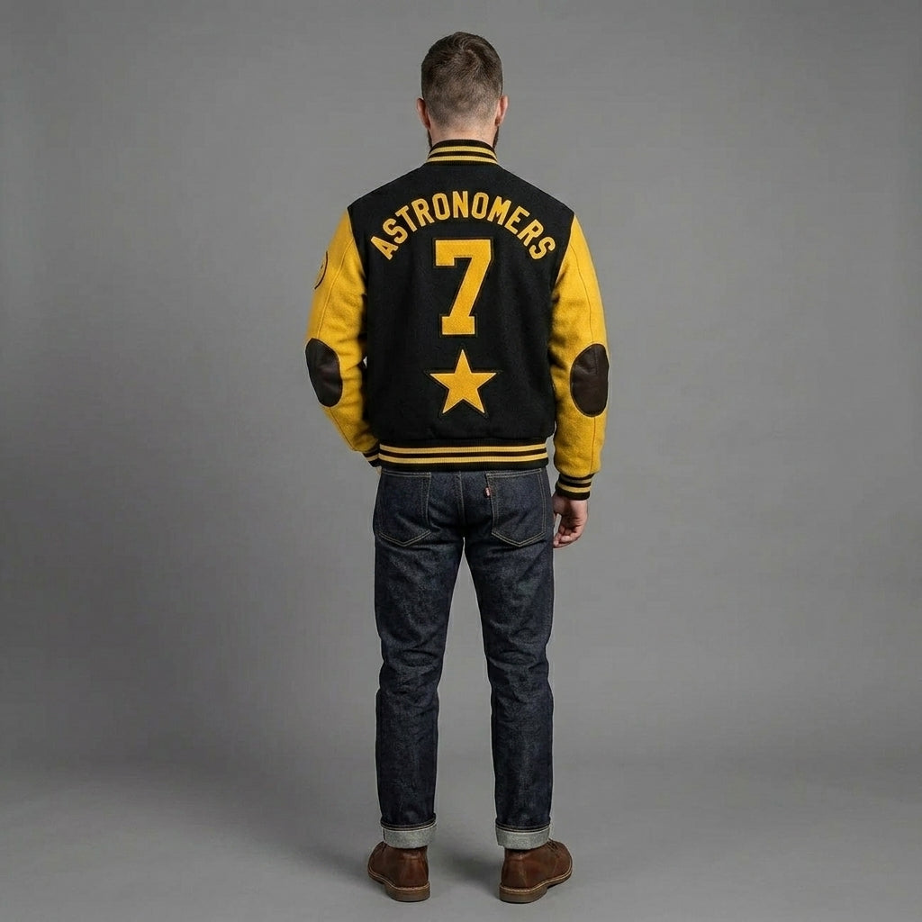 Men’s Winter Varsity Jacket – Wool Body Canvas Sleeves Breathable Letterman Style