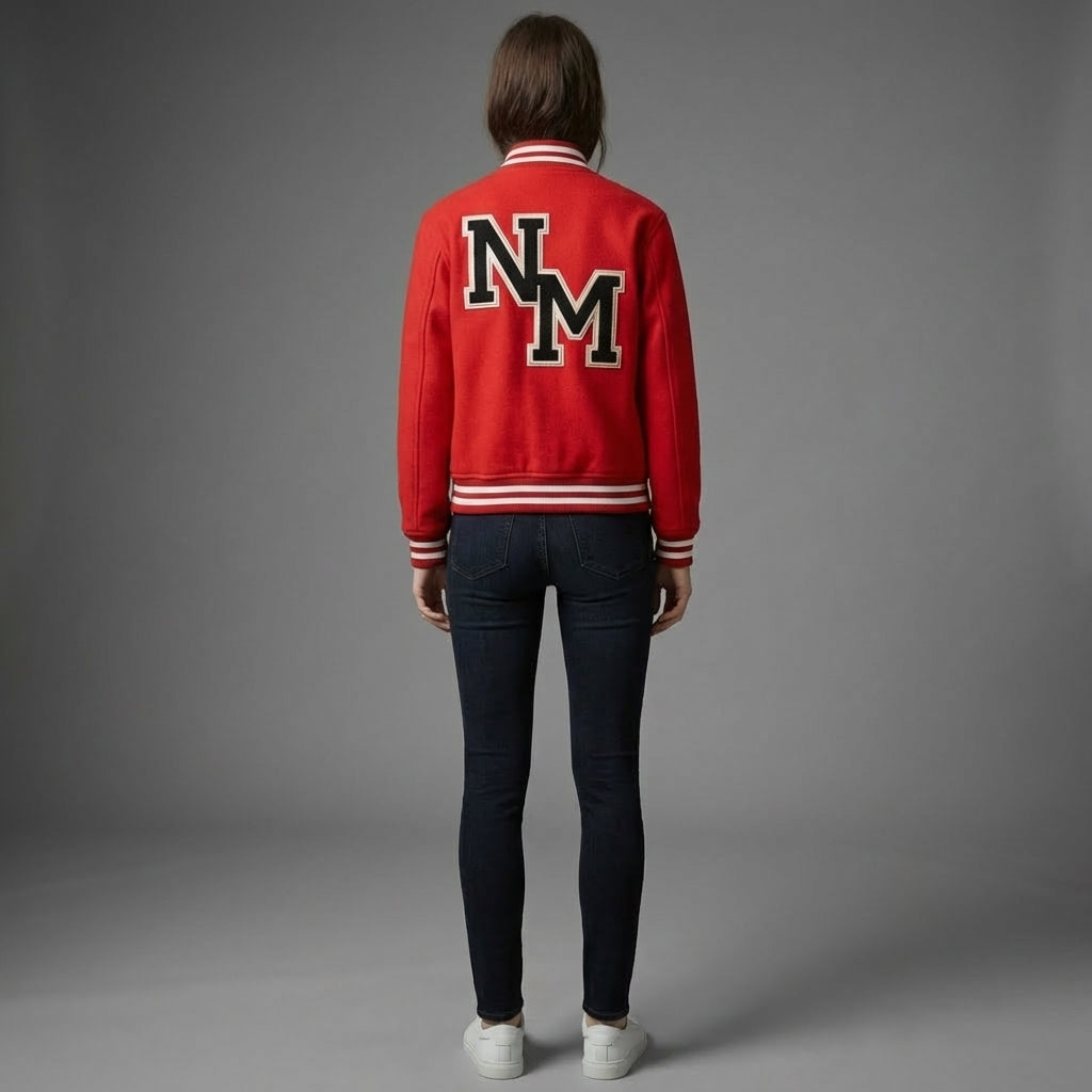 Crimson Aura Women’s Classic Varsity Jacket