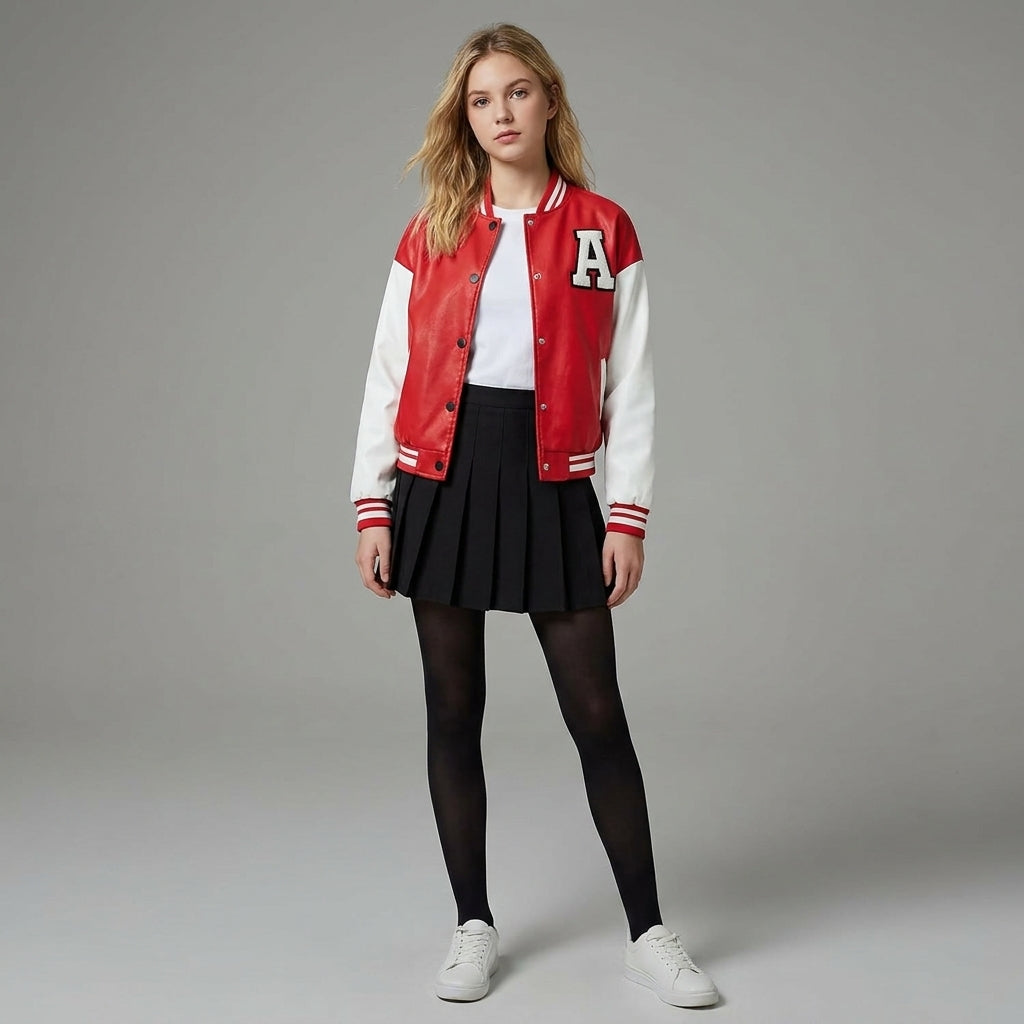 Crimson & White Women’s Varsity Jacket