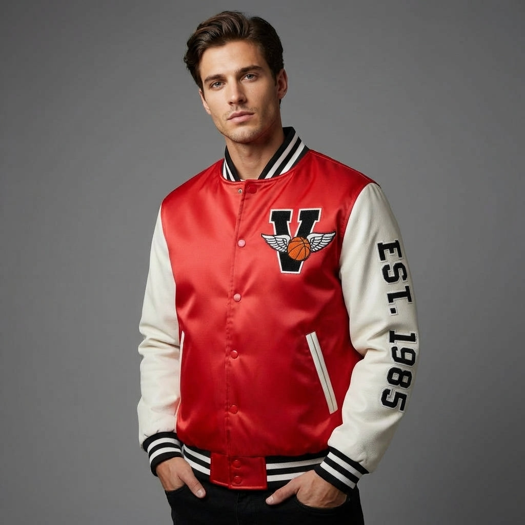 Custom Basketball Varsity Jacket – Patched College Style Coat