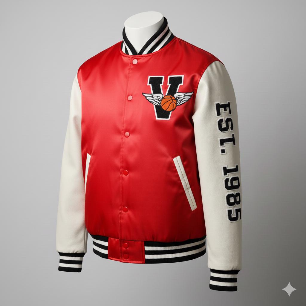 Custom Basketball Varsity Jacket – Patched College Style Coat