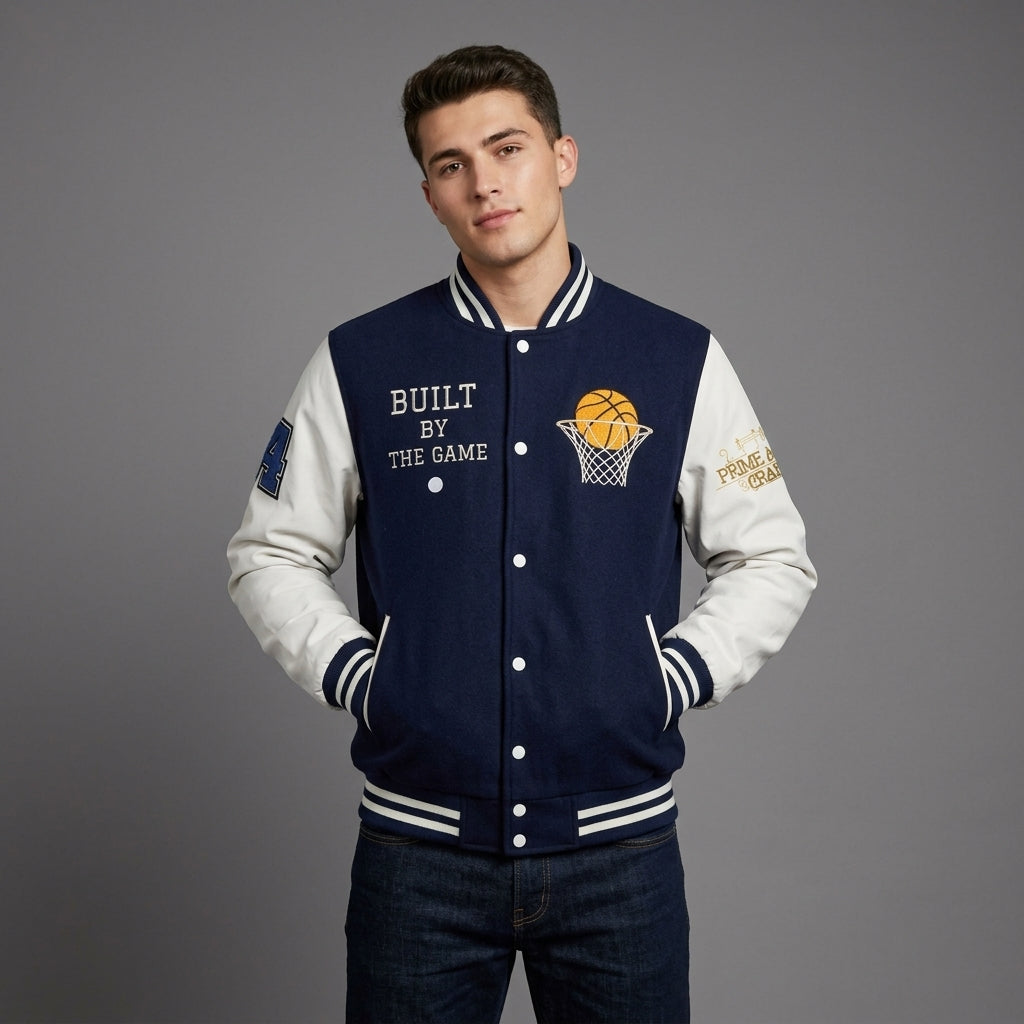Custom Basketball Varsity Jacket – Embroidered Letterman Style