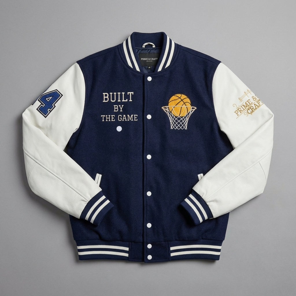 Custom Basketball Varsity Jacket – Embroidered Letterman Style