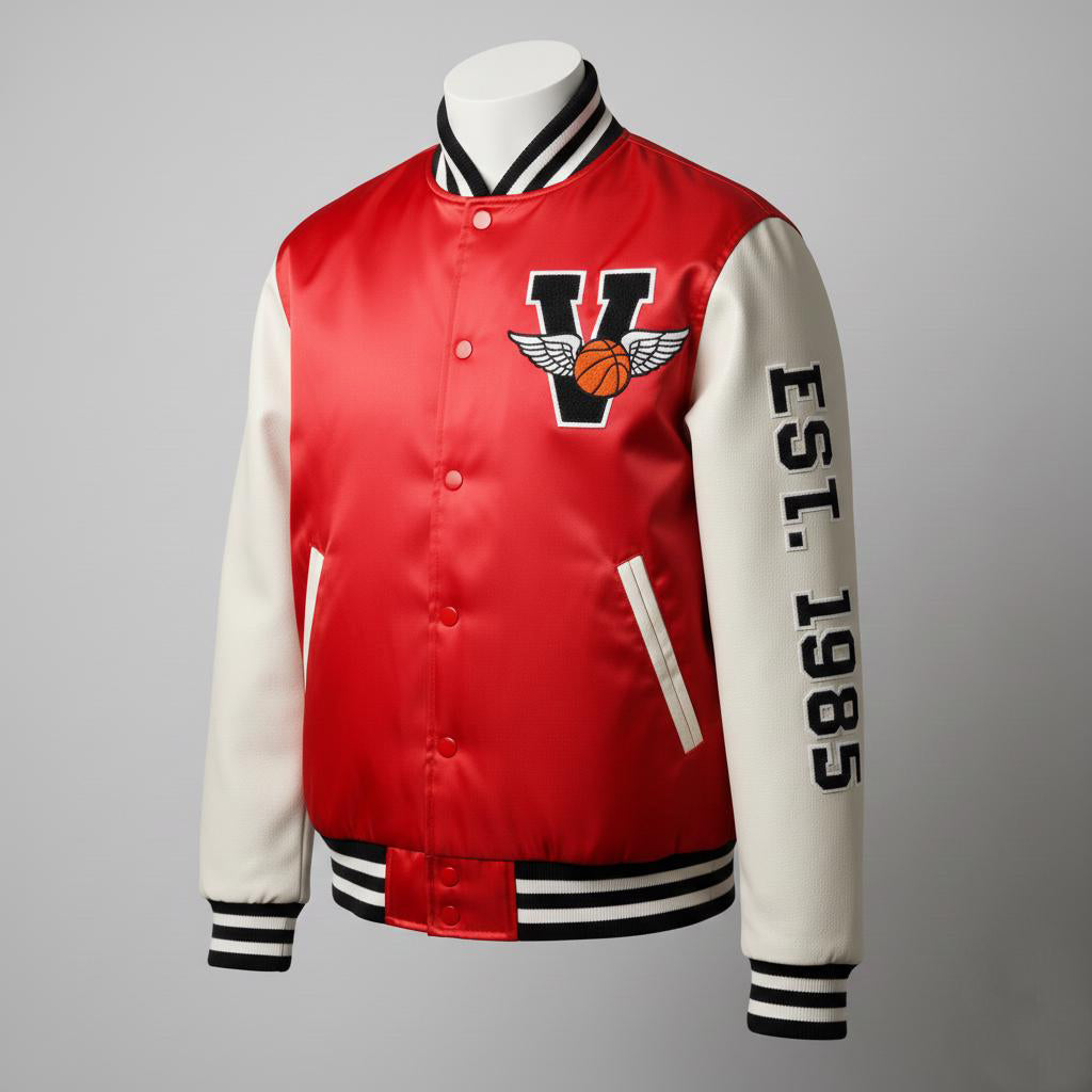 Custom Basketball Varsity Jacket – Patched College Style Coat