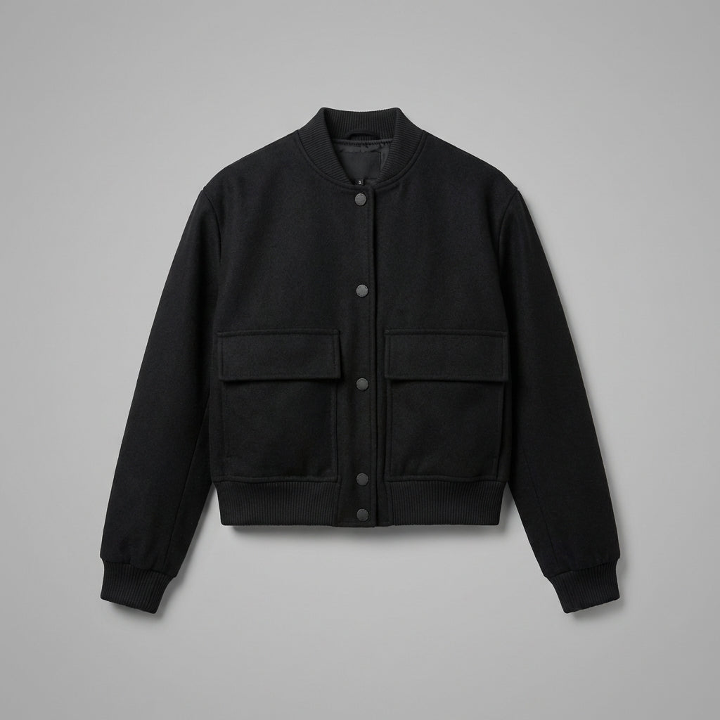 Dark Mode Women’s Leather Varsity Jacket
