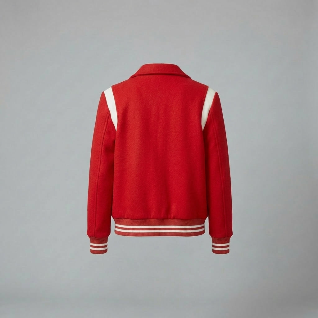 Deep Red Aura Women’s Varsity Jacket