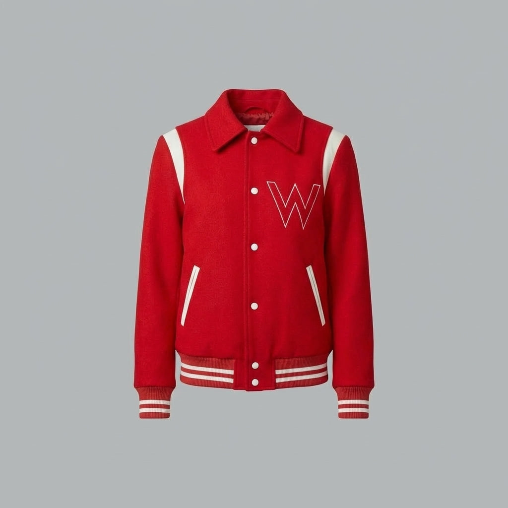 Deep Red Aura Women’s Varsity Jacket