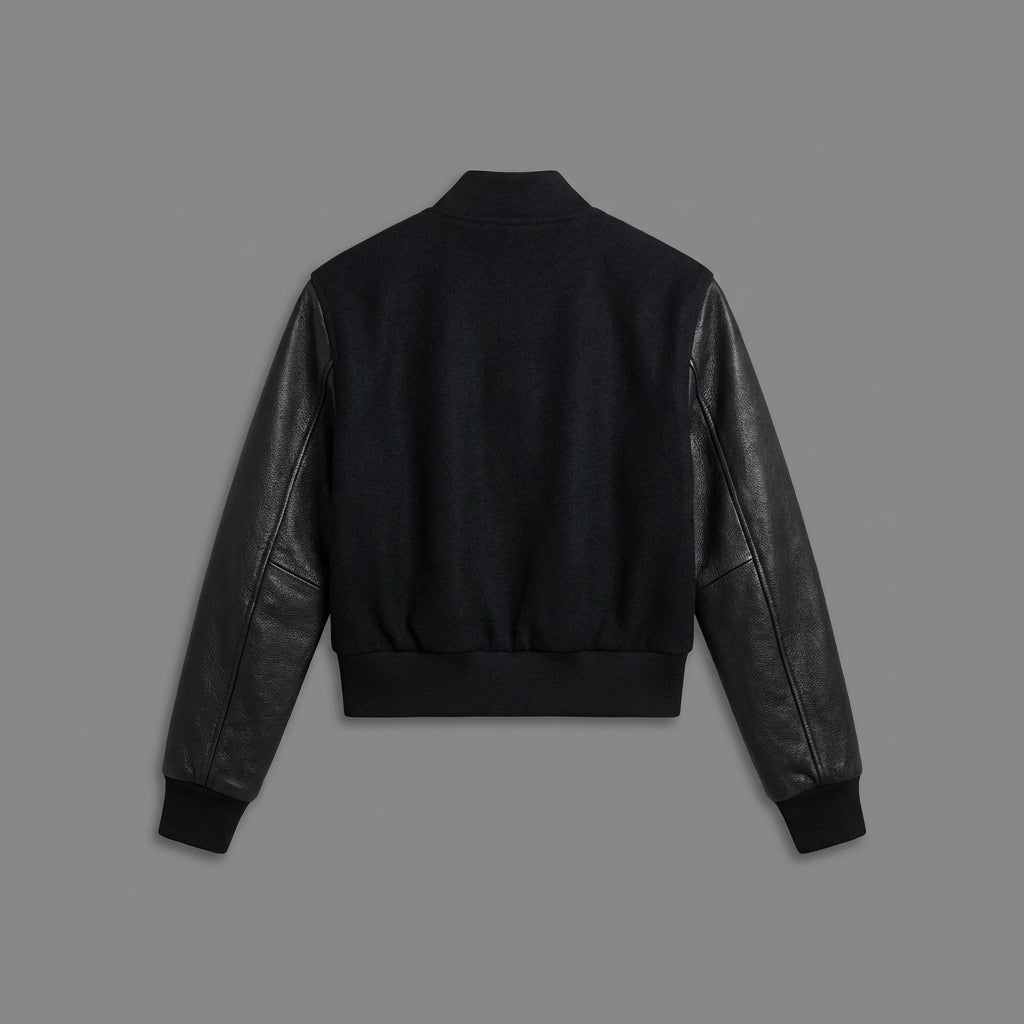 Edge Black Women’s Leather Varsity Jacket