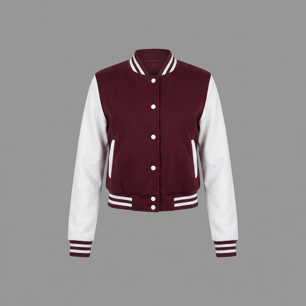 Elite Maroon & White Varsity Jacket
