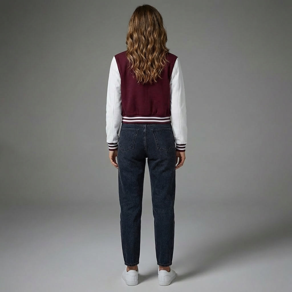 Elite Maroon & White Varsity Jacket