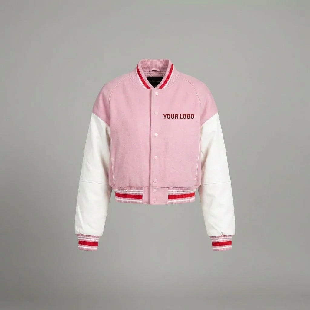 Elite Women’s Pink & White Varsity Jacket
