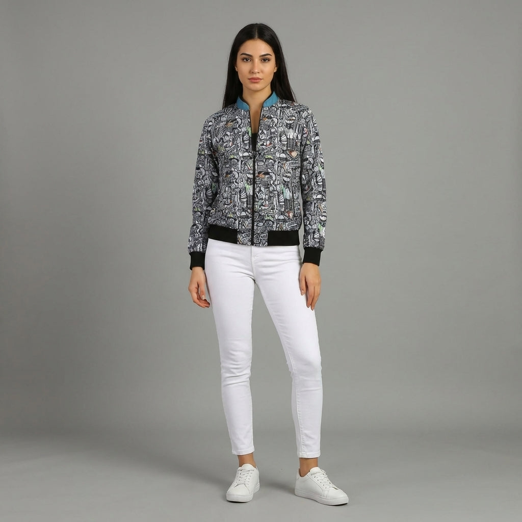 Aura Print Women’s Varsity Jacket