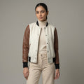 White & Brown Women’s Varsity Jacket