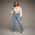 Pink & White Women’s Varsity Jacket