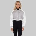 Grey & White Women’s Varsity Jacket – Chic Streetwear Edition
