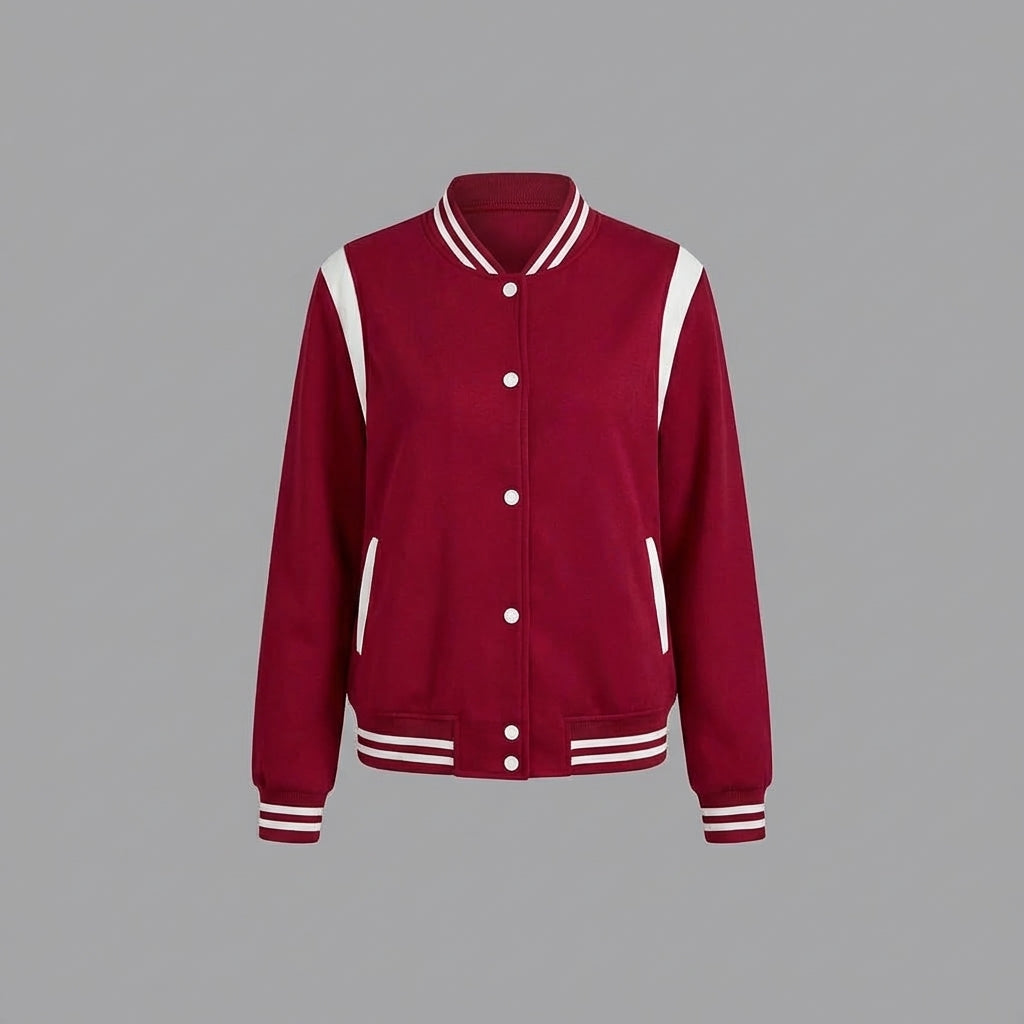 Fire Red Classic Varsity Letterman Jacket