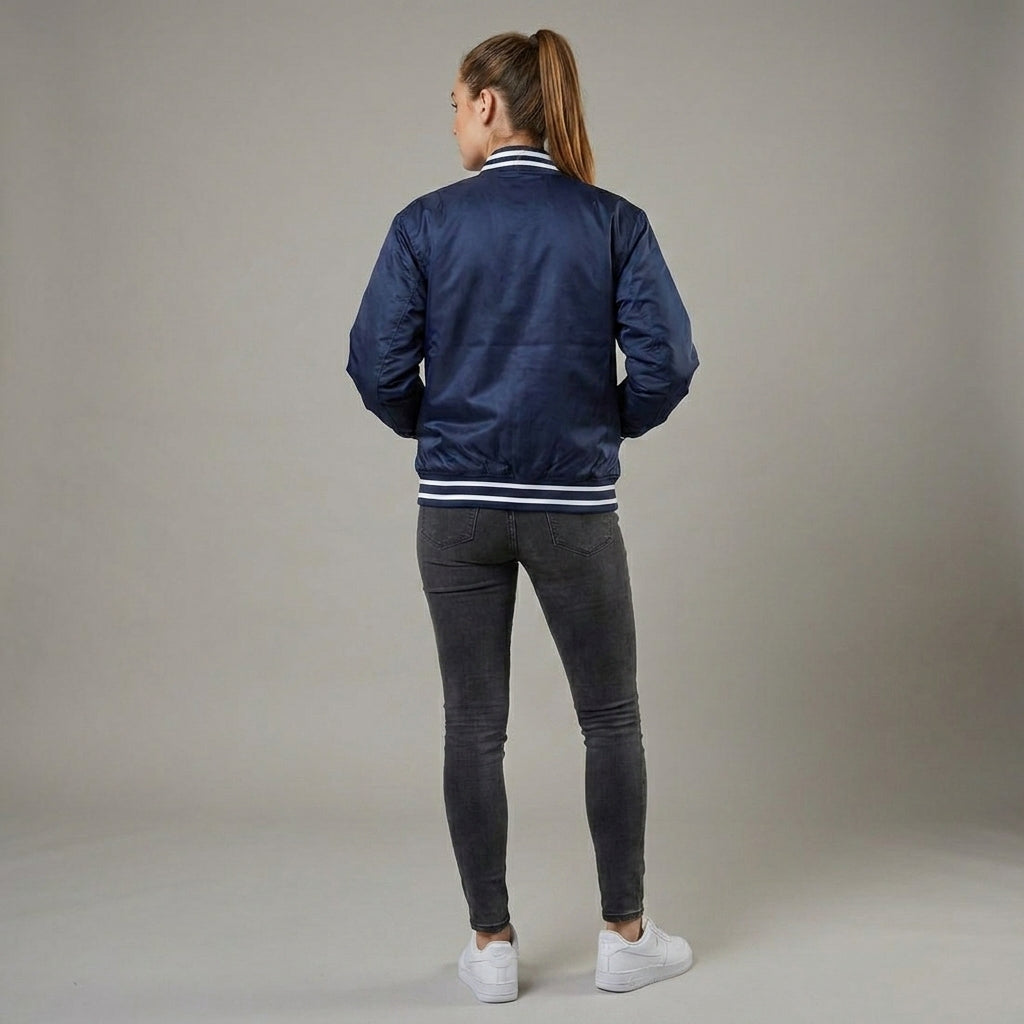 Full Navy Blue Women’s Varsity Jacket