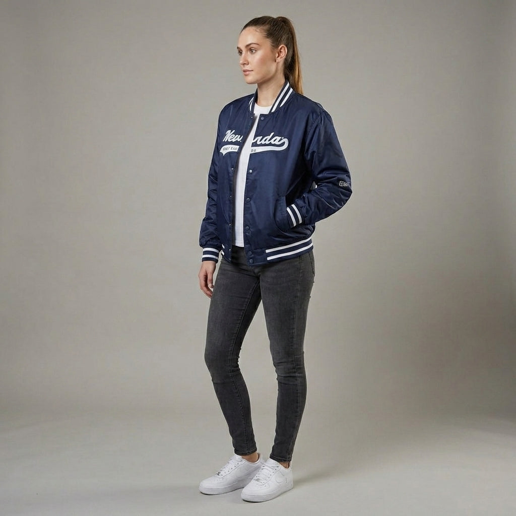 Full Navy Blue Women’s Varsity Jacket