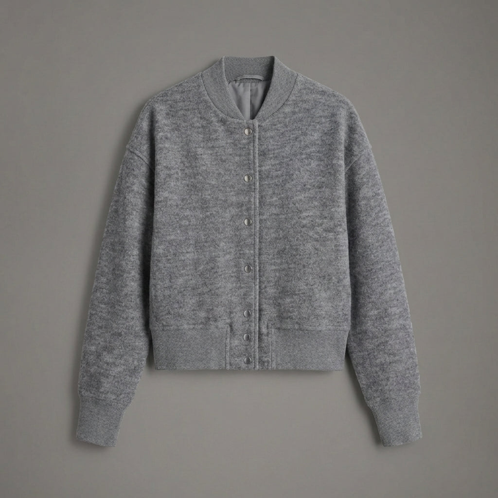 Grey Wave Modern Varsity Letterman Jacket