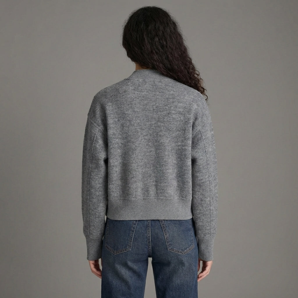 Grey Wave Modern Varsity Letterman Jacket