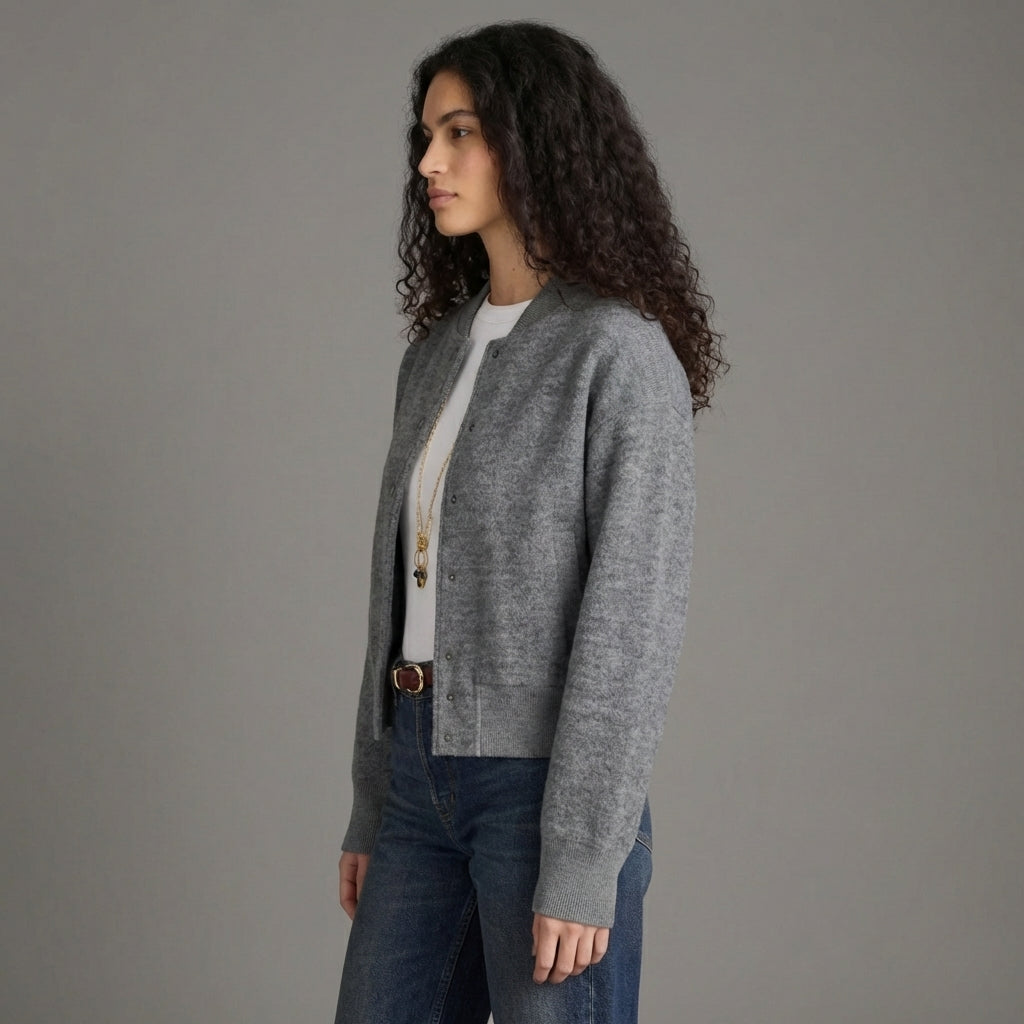 Grey Wave Modern Varsity Letterman Jacket