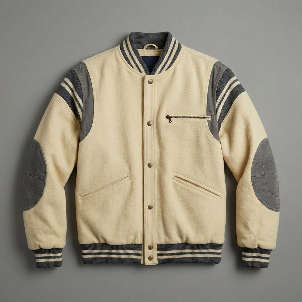 Grey & Cream Women’s Varsity Jacket