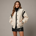 Ivory Edge Varsity Jacket
