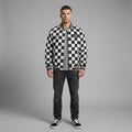 Men’s Black & White Varsity Jacket – Retro Letterman Streetwear Style