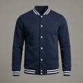 Men’s Navy Wool Letterman Jacket – Classic Varsity Bomber