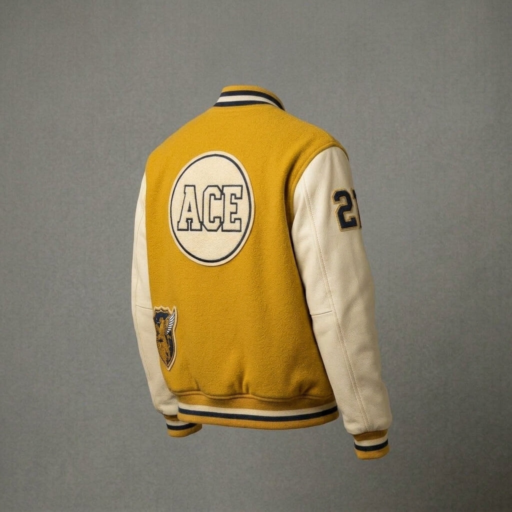 Men’s Custom Yellow Varsity Jacket – Personalized College Letterman