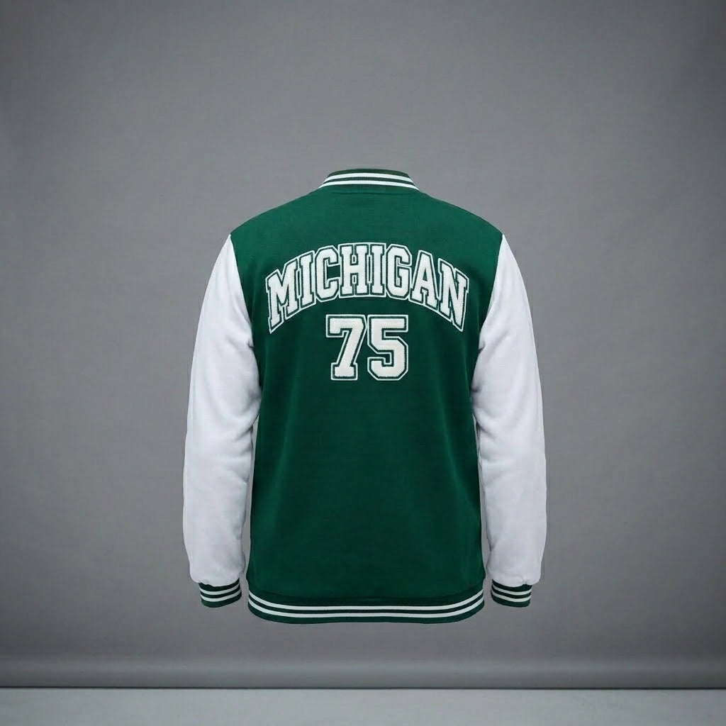 Mens Varsity Jacket Baseball Letterman Bomber Jacket Fleece