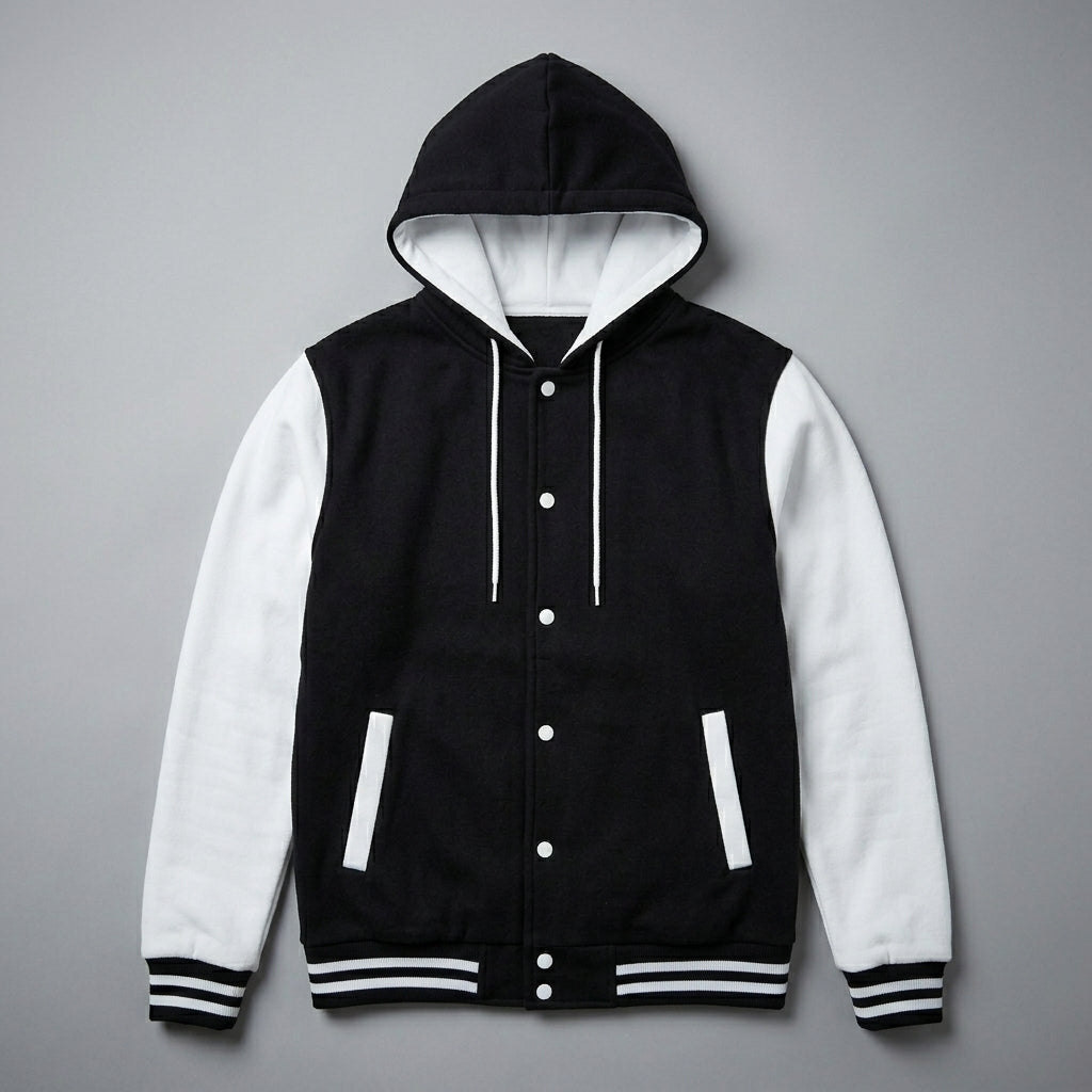 hoodie Black varsity jacket men-letterman jacket men-baseball hoodie-mens lightweight