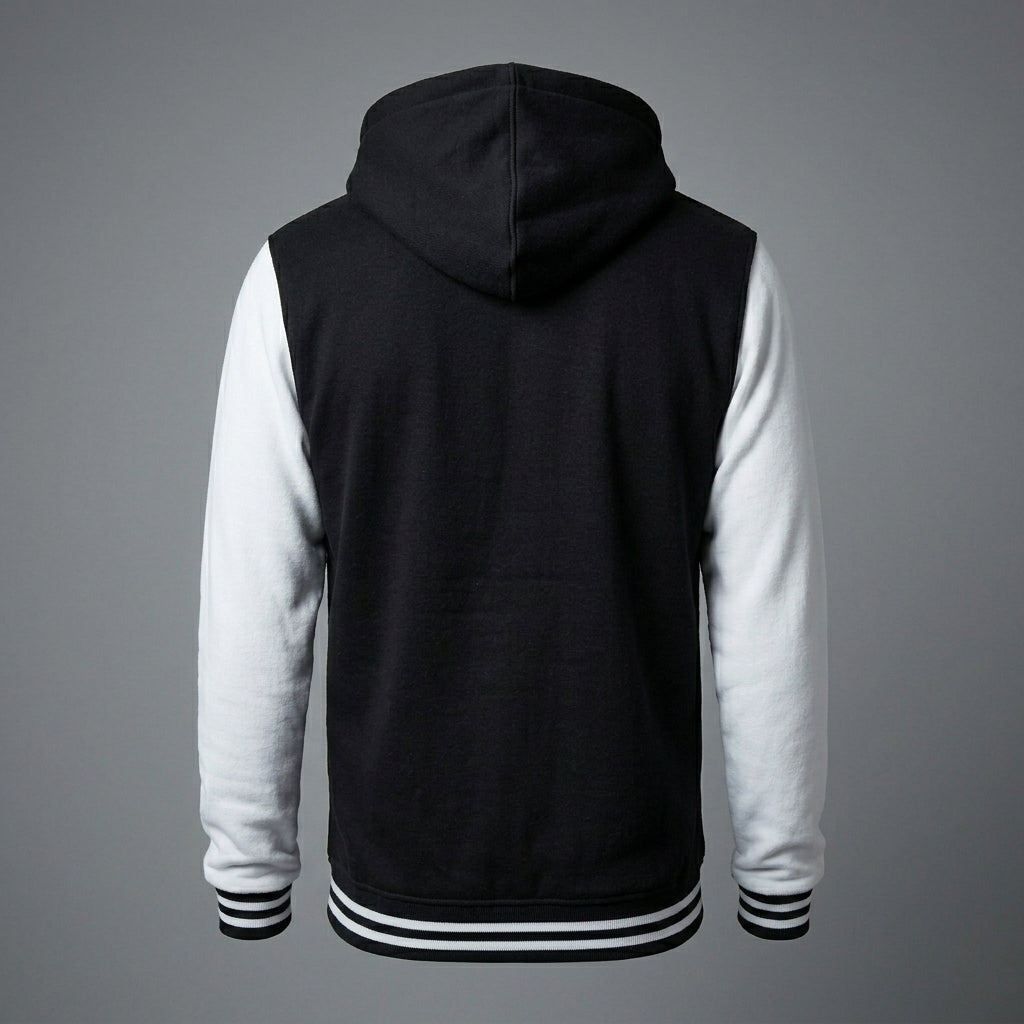 hoodie Black varsity jacket men-letterman jacket men-baseball hoodie-mens lightweight