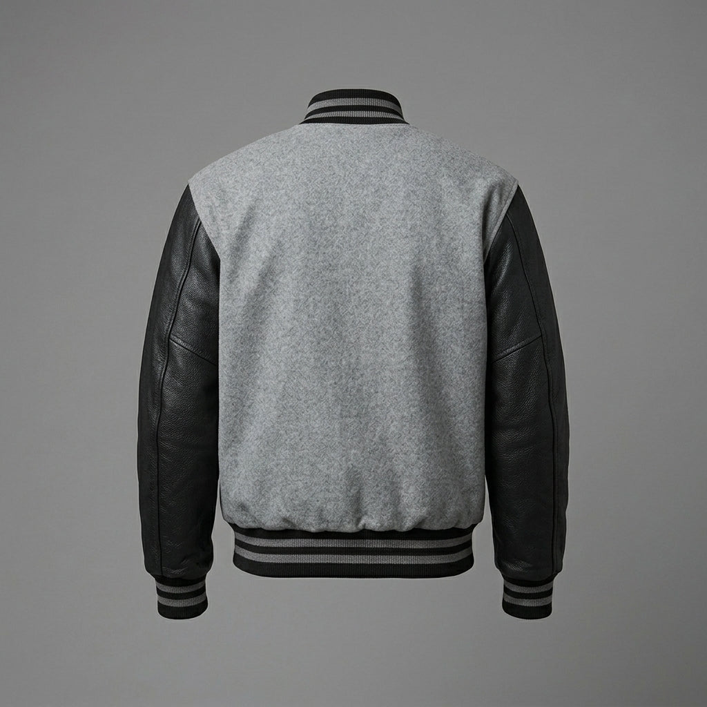 Men’s Vintage Brown Wool Varsity Jacket – Retro Letterman Style