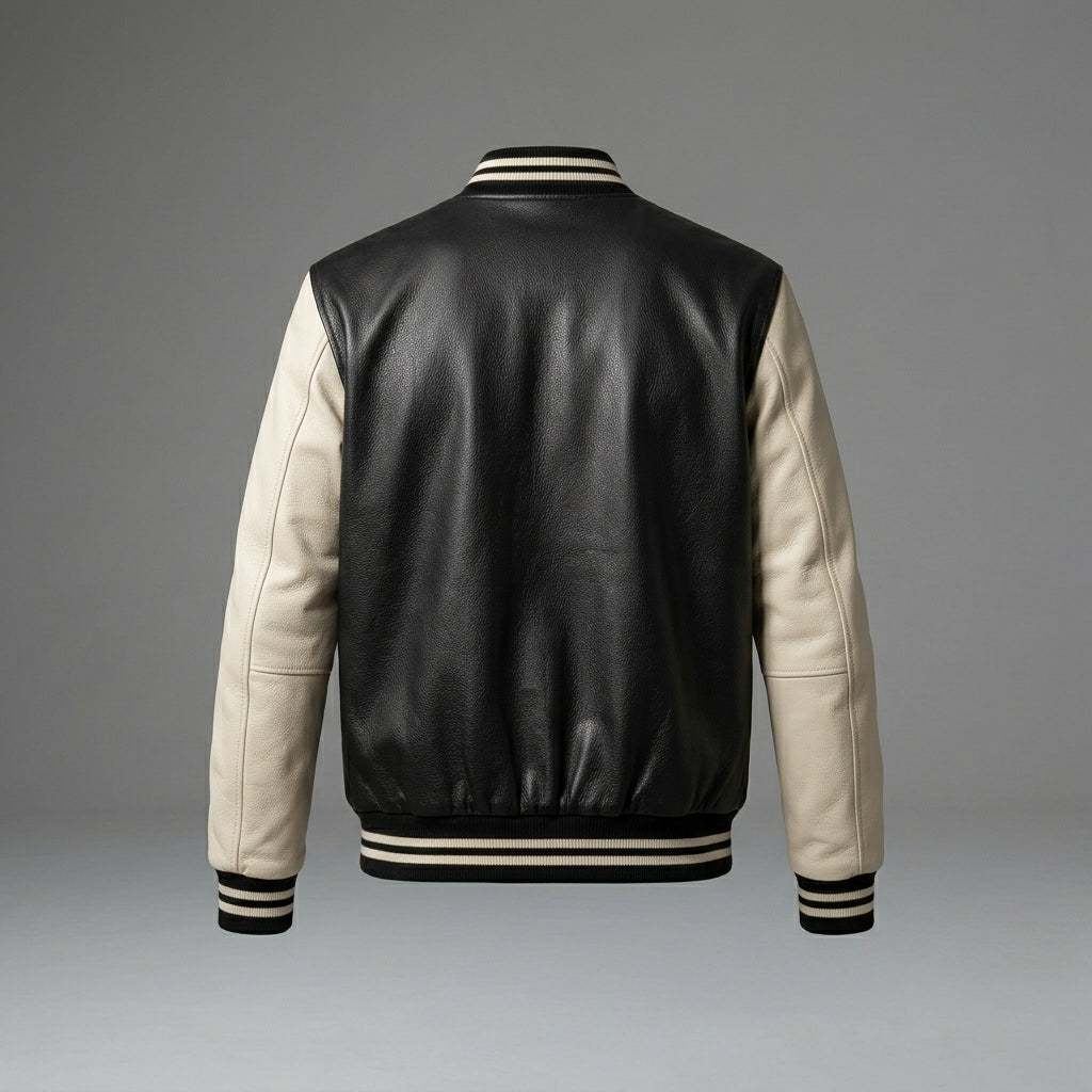 Men’s Genuine Leather Varsity Jacket – Custom Logo Letterman
