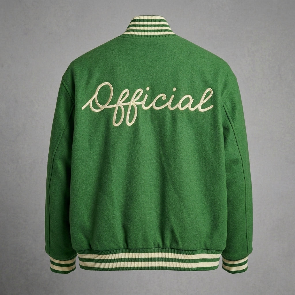 Men’s Green oversize Varsity Jacket – Limited Edition Letterman jacket