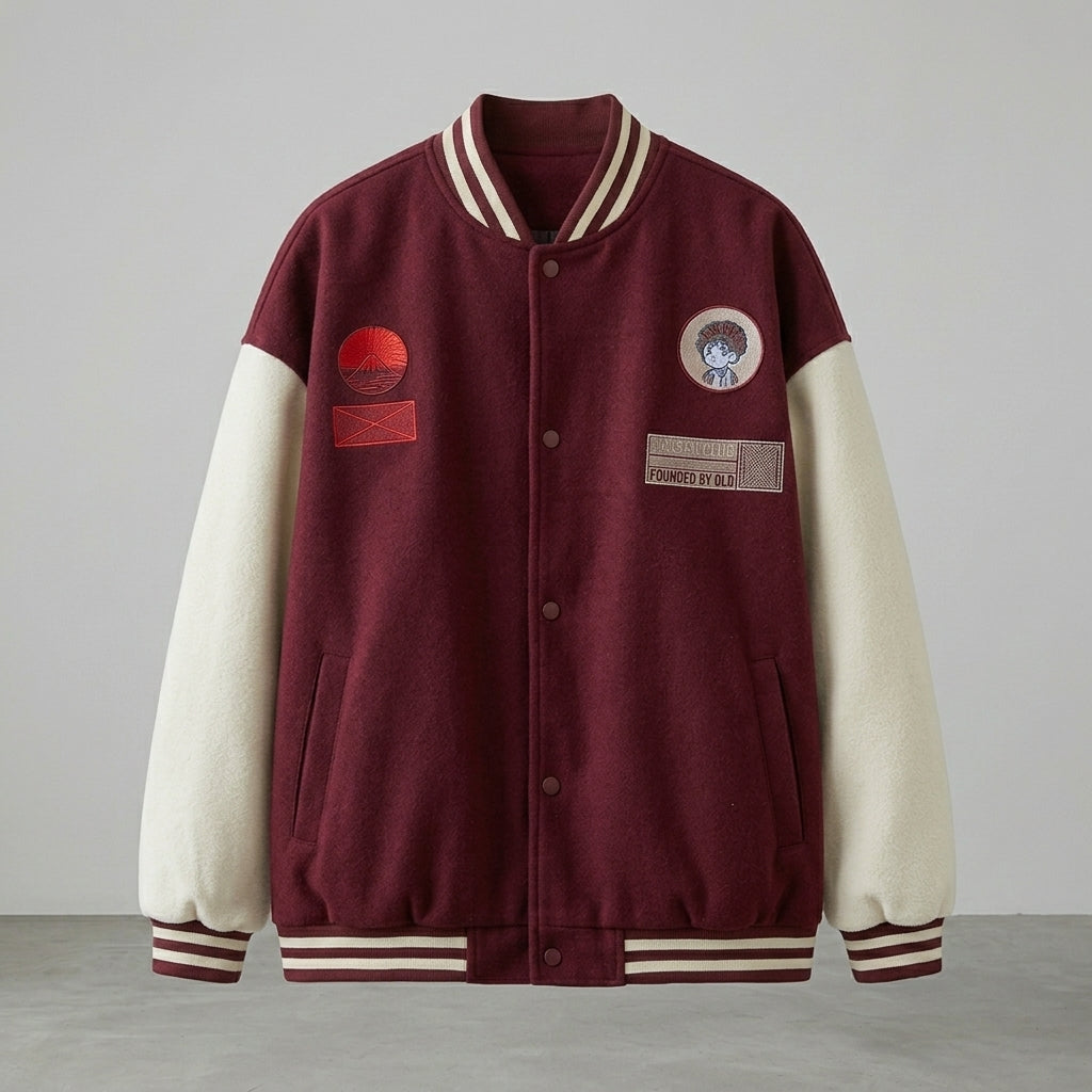 Men’s Oversized Vintage Graphic Baseball Jacket – Retro Streetwear StyleMen’s Oversized Vintage Graphic Baseball Jacket – Retro Streetwear Style