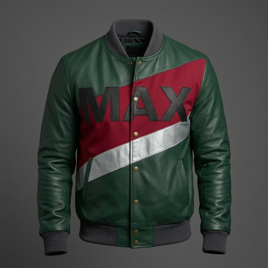 Men’s Varsity Jacket with MAX Logo – Retro Streetwear Style