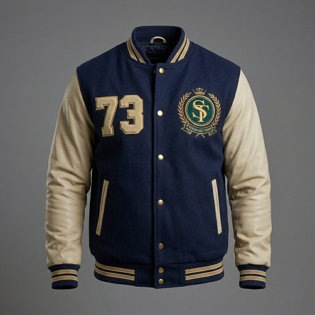 Men’s Slim Fit Varsity Bomber Jacket – Cotton Casual Streetwear Style
