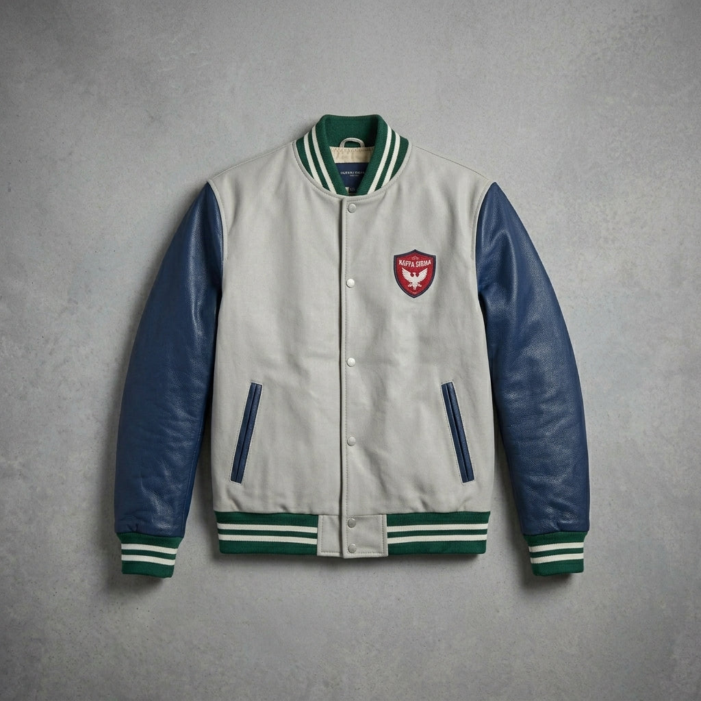 Men’s Slim Fit Leather Varsity Jacket – Classic Streetwear Letterman Style
