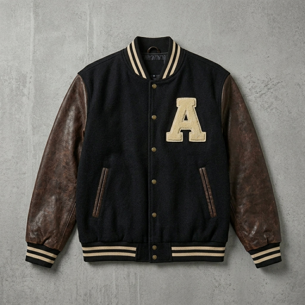 Men’s Vintage Varsity College Jacket – Baseball Bomber Style