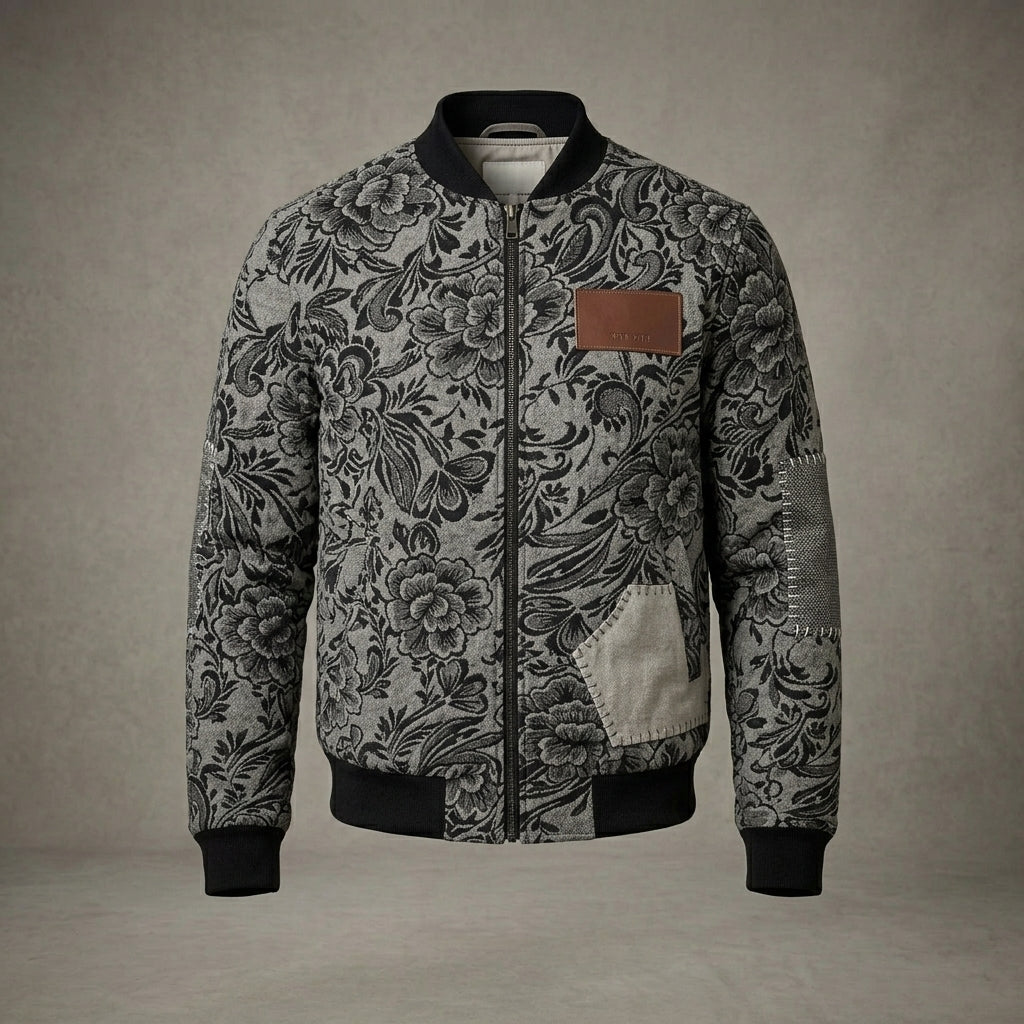 Men’s Heated Wool Bomber Jacket – Winter Warm Motorcycle Varsity Jacket