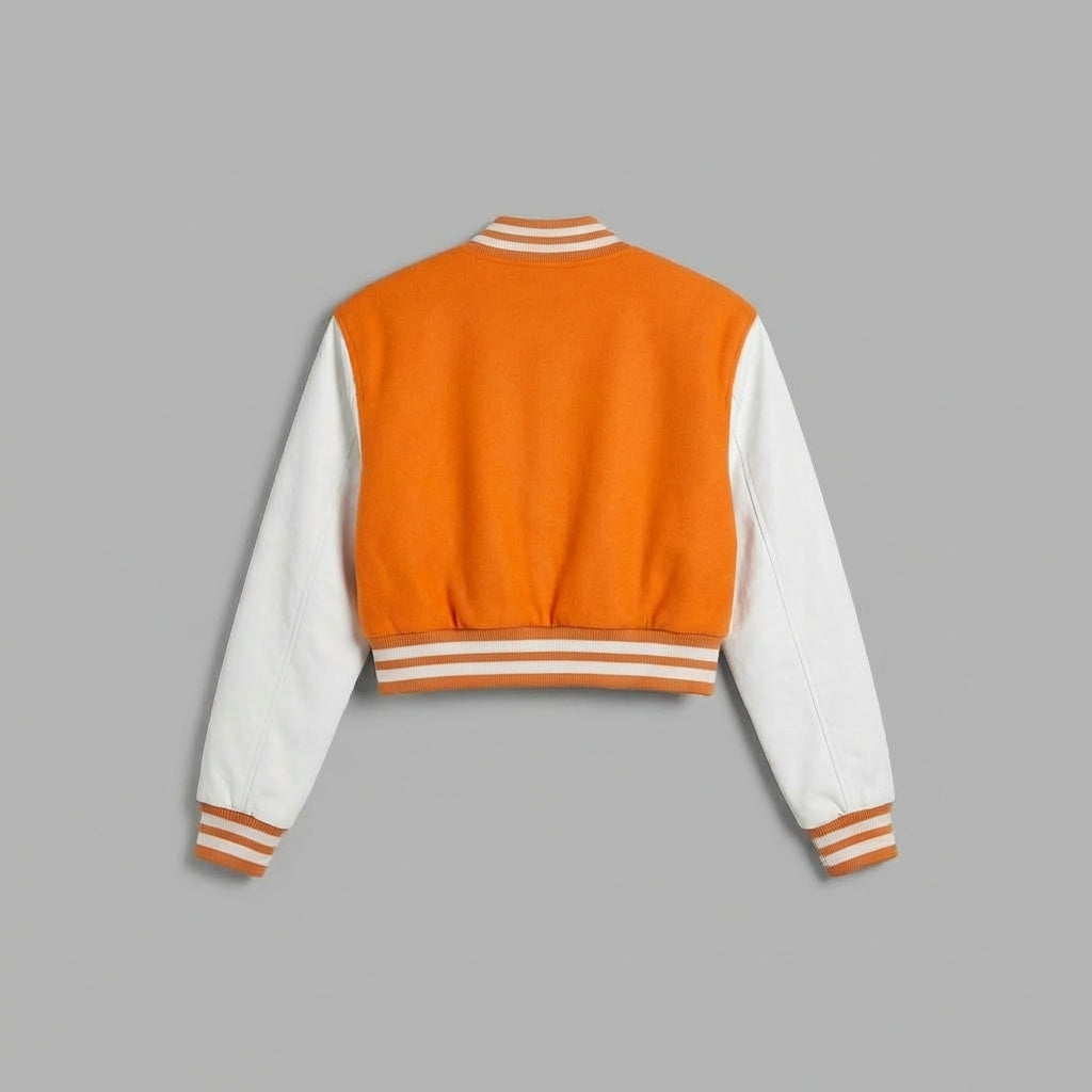 Orange & White Elite Women’s Varsity Jacket