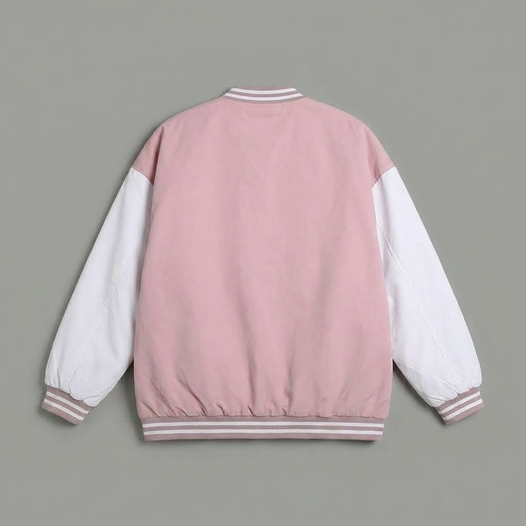 Blush Pink & White Classic Varsity Jacket