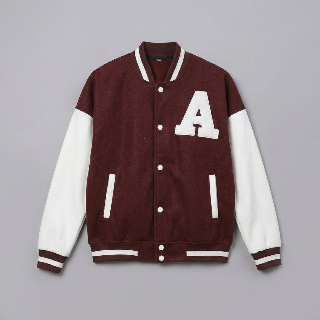 Maroon & White Women’s Winter Varsity Jacket
