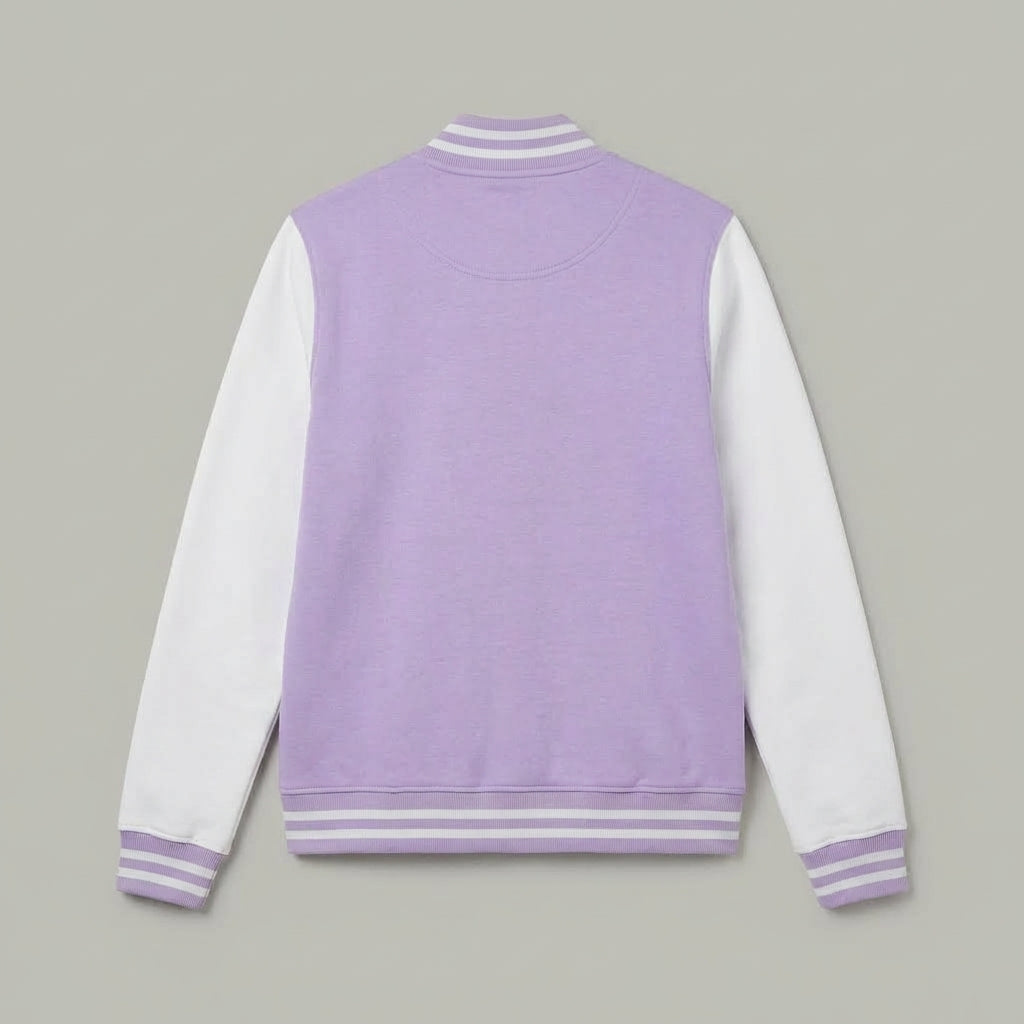 Lavender & White Classic Varsity Jacket