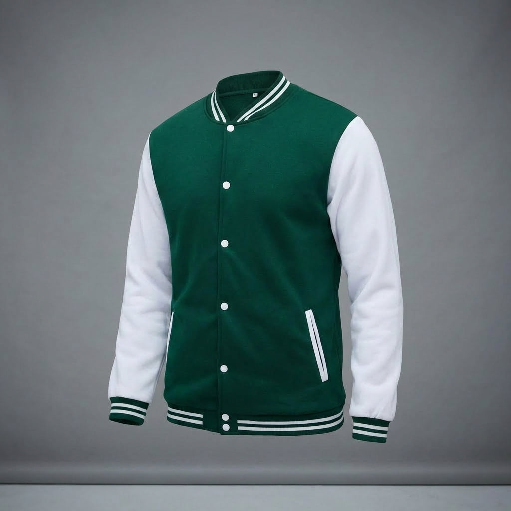 Mens Varsity Jacket Baseball Letterman Bomber Jacket Fleece