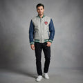 Men’s Slim Fit Leather Varsity Jacket – Classic Streetwear Letterman Style