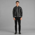 Men’s Cooper Black Leather Letterman Jacket – Premium Varsity Style