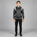 Men’s Black Leather Letterman Jacket – Classic Varsity Bomber